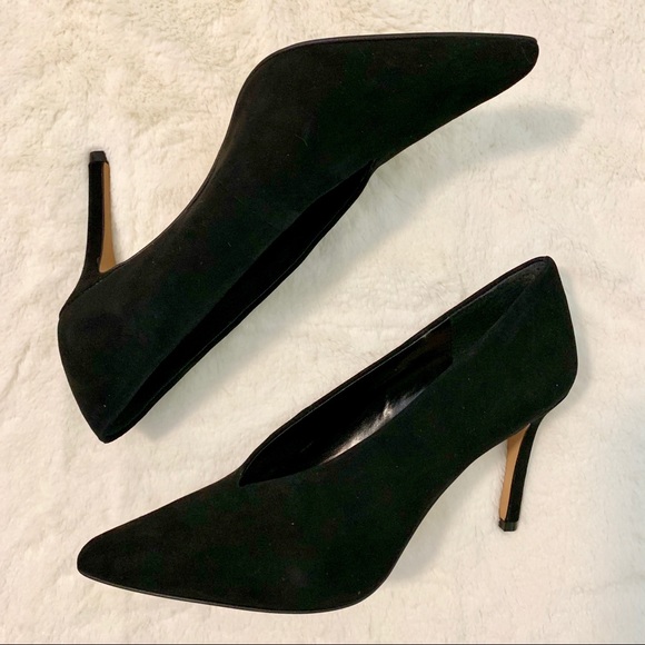 vince camuto black suede heels